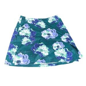 LADY HAGEN SKORT Shorts Green Floral Print Golf Tennis Pickleball Size 2